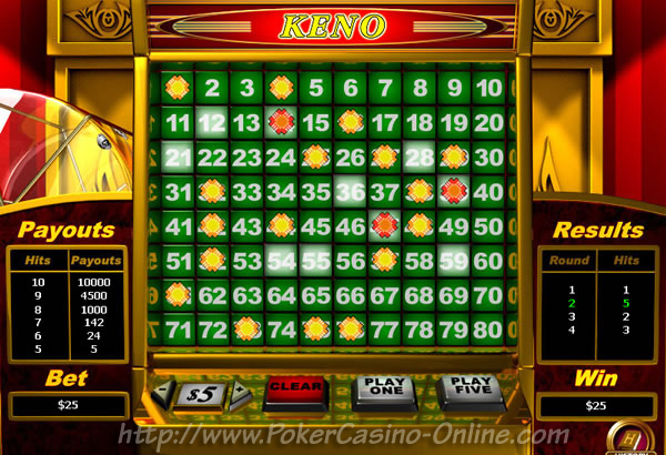 casino game high keno online payouts in USA