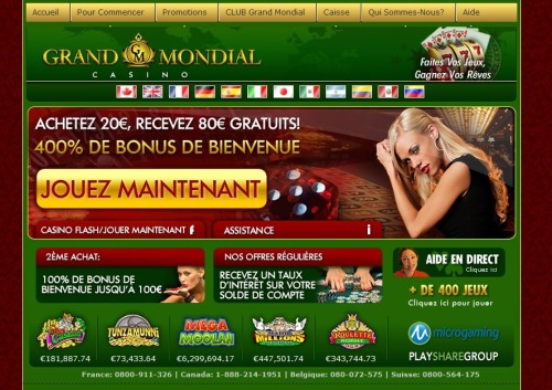 Aperçu Grand Mondial Casino (Bonus & Informations)